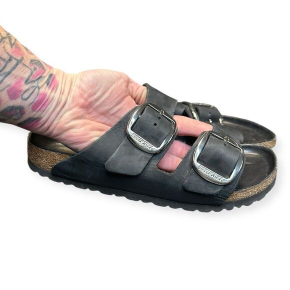 BIRKENSTOCK Women’s Black Arizona Double Buckle Sandals Size 8–8.5 or EU 39 - Picture 2 of 8